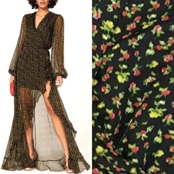 New Caroline Constas Vivian Gown Small Winter Rose - Picture 1 of 14